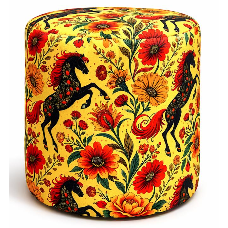 Чехол пуфик "Фуфик" мини традиция лошадки - Фото миниатюра 1