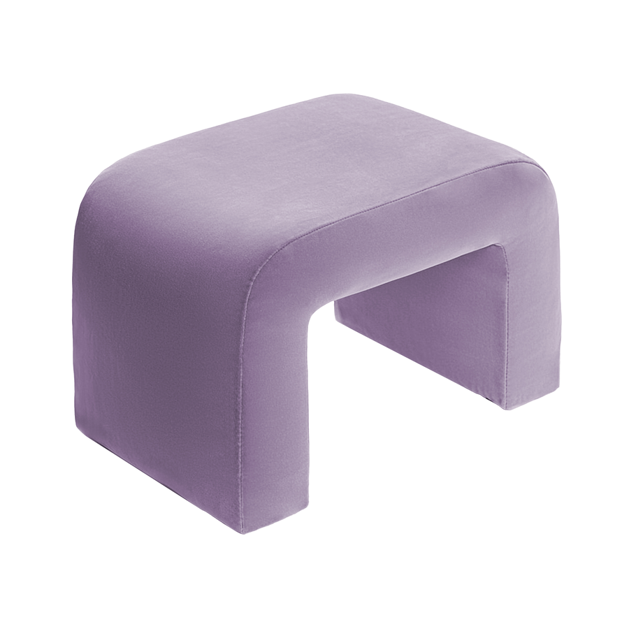 Чехол пуфик "Боу" мини фиалковый бархат - Фото миниатюра 1