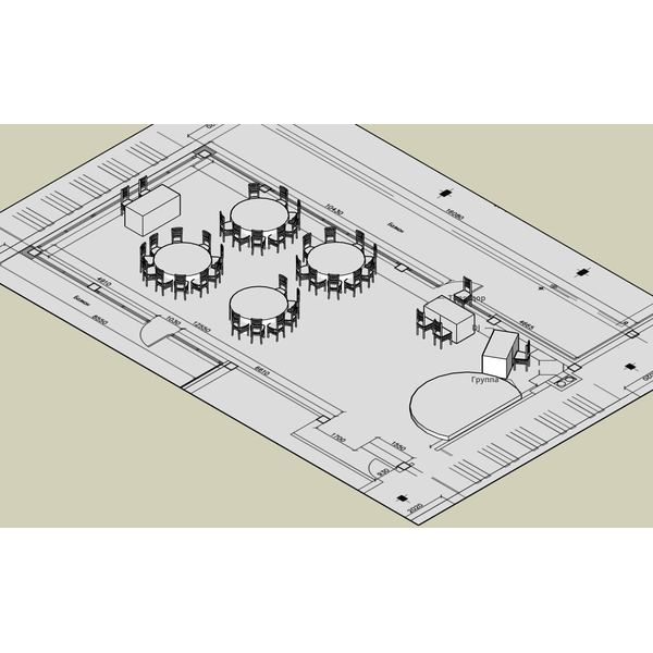 План-схема зала 3D  * разработка на заказ* - Фото 1