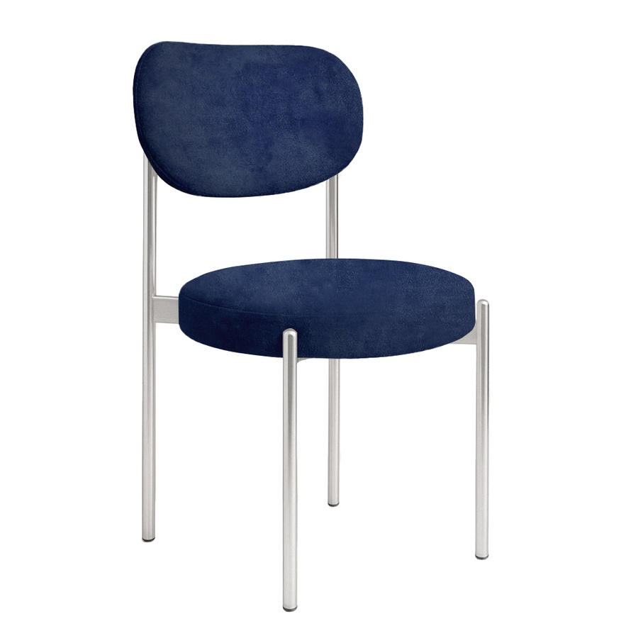 Стул "Марсель" серебряный, темная ночь бархат - Фото миниатюра 1