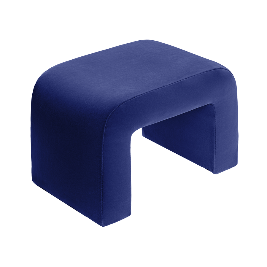 Чехол пуфик "Боу" мини синий Ван Гога бархат - Фото миниатюра 1