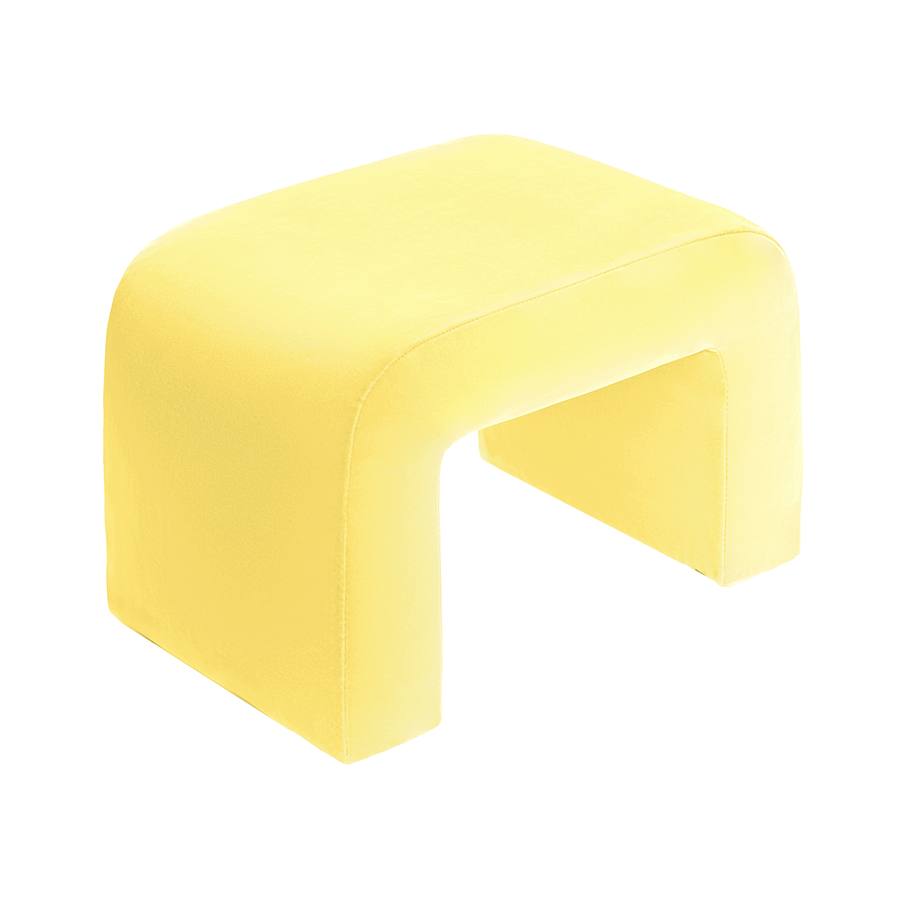 Чехол пуфик "Боу" мини спелая дыня бархат - Фото миниатюра 1