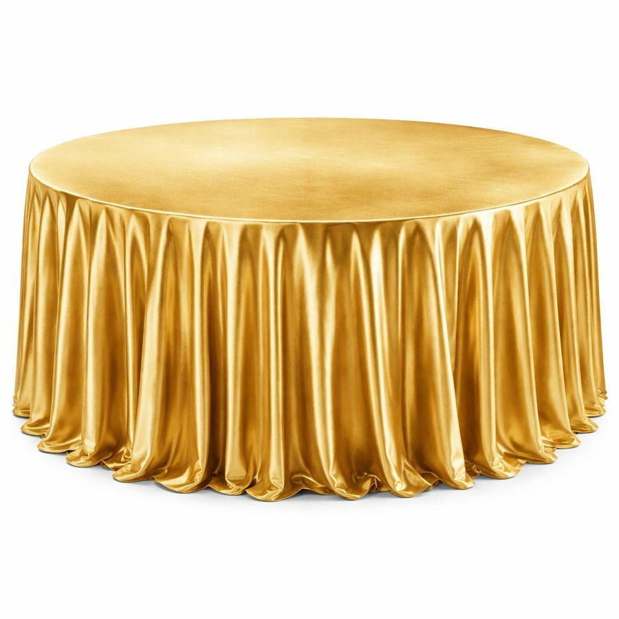 Скатерть "Юми" | золотая металлик круглая  - Фото миниатюра 1