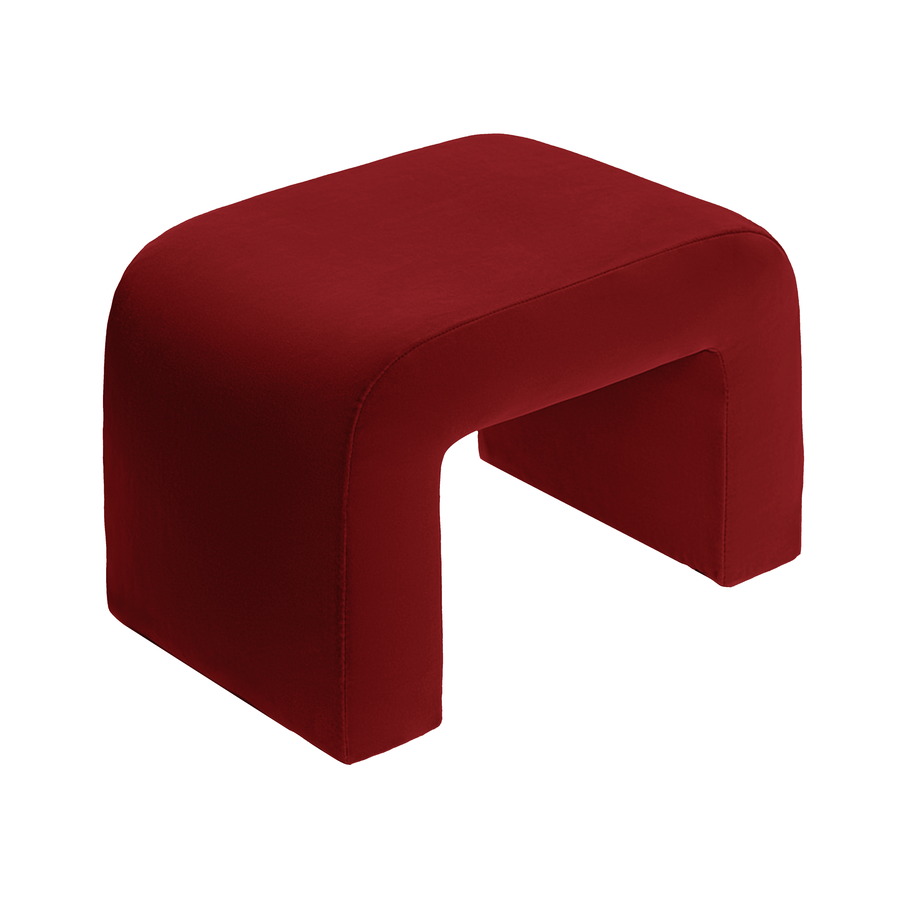 Чехол пуфик "Боу" мини гранатовый бархат - Фото миниатюра 1
