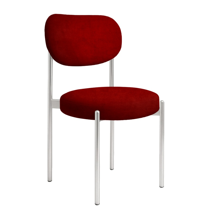 Стул "Марсель" серебряный, гранатовый бархат - Фото миниатюра 1