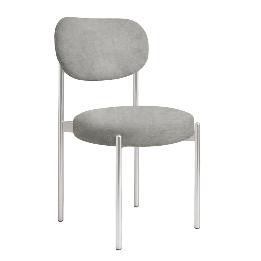 Стул "Марсель" серебряный, серый бархат - Фото миниатюра 1