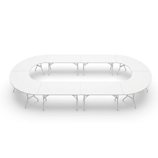 Банкетный стол "Вольф" овал белый малый