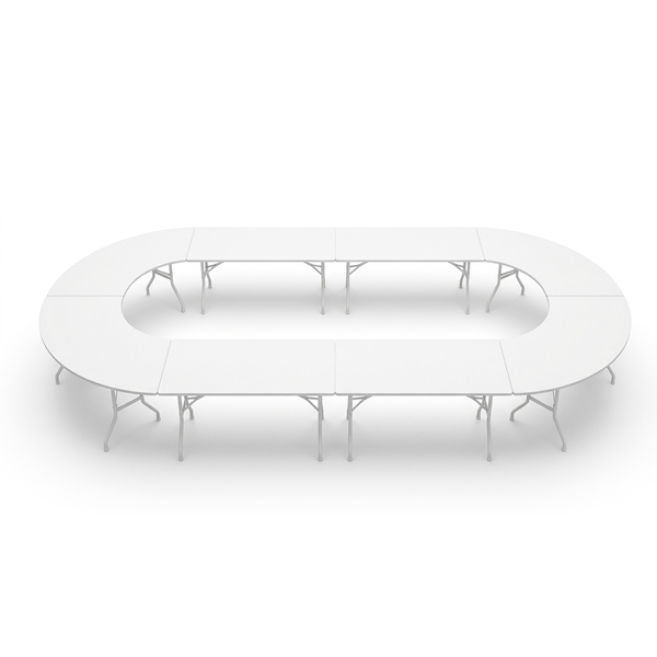Банкетный стол "Вольф" овал белый малый