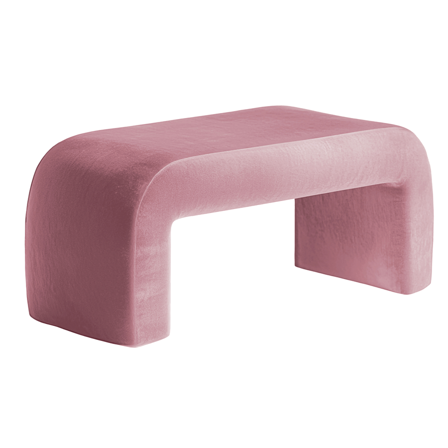 Чехол пуфик "Боу" макс розовая сакура бархат - Фото миниатюра 1