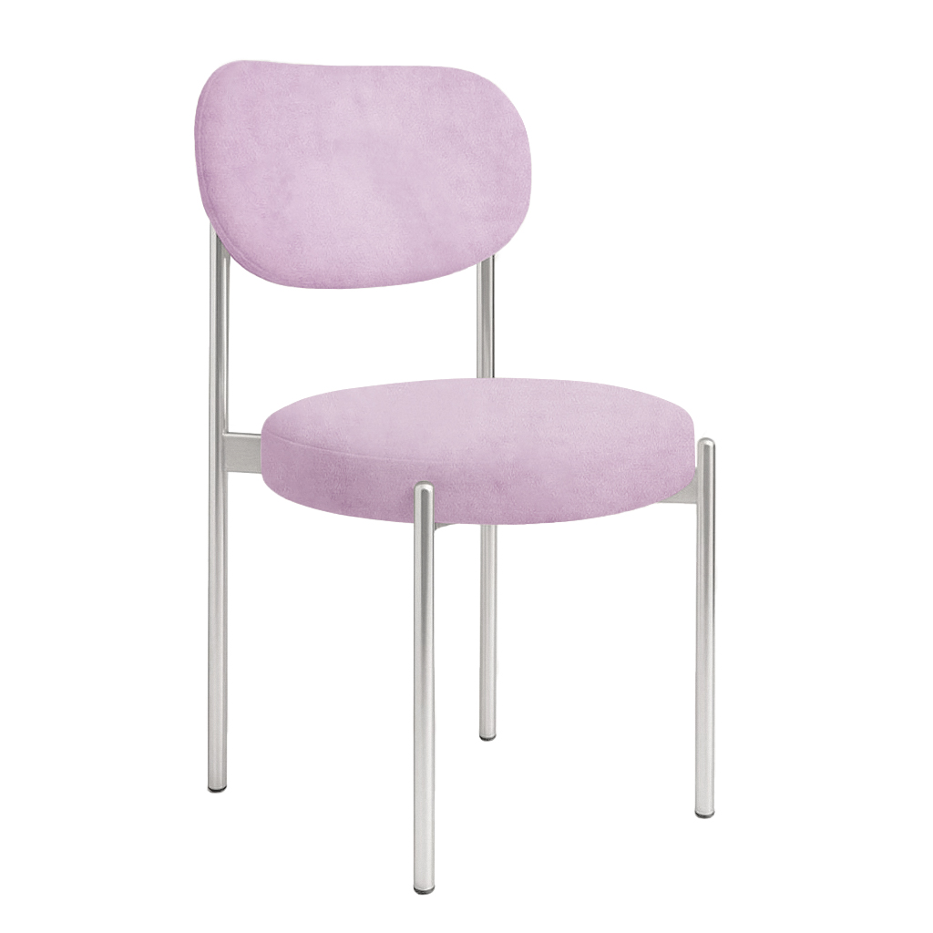 Стул "Марсель" серебряный, сиреневая дымка бархат - Фото миниатюра 1