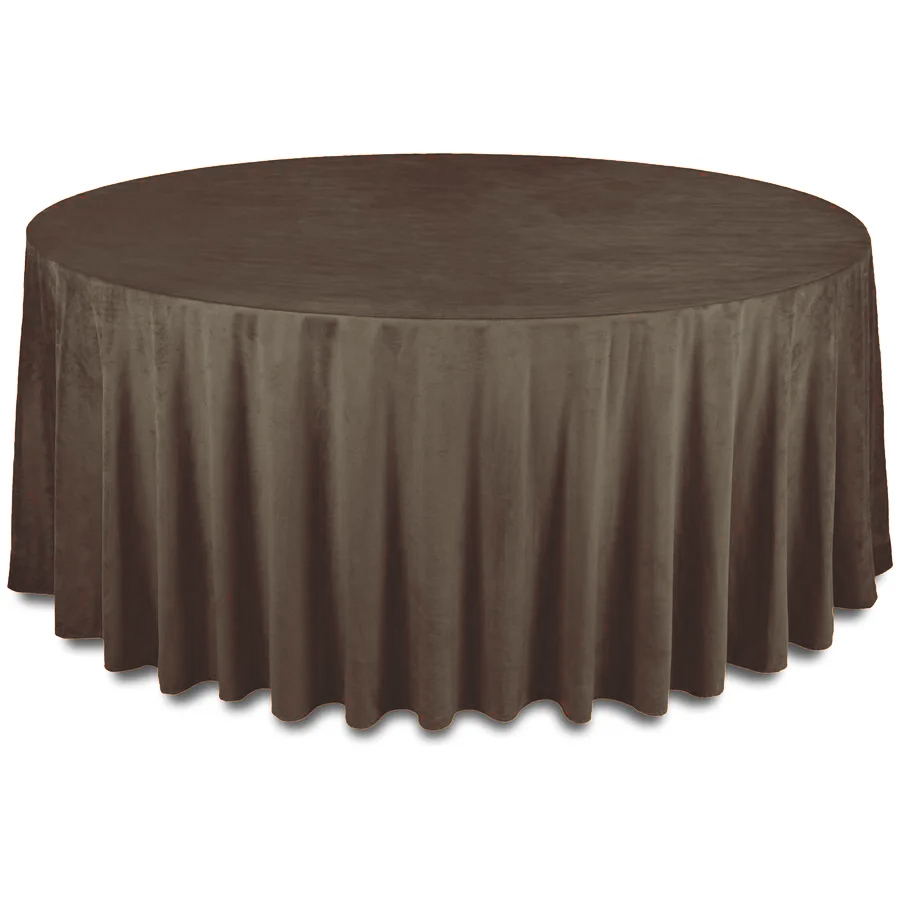 Скатерть бархатная "Бета" шоколадная круглая 