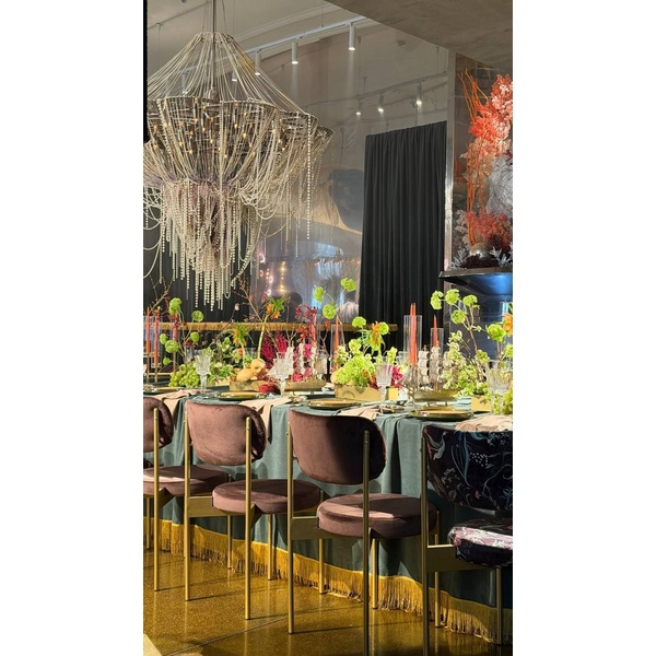 Стул "Марсель" серебряный, флора шоколадный бархат 