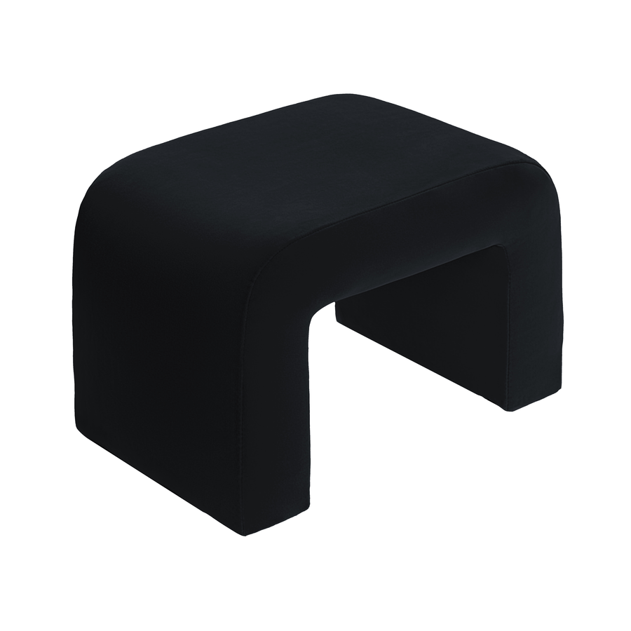 Чехол пуфик "Боу" мини черный бархат - Фото миниатюра 1