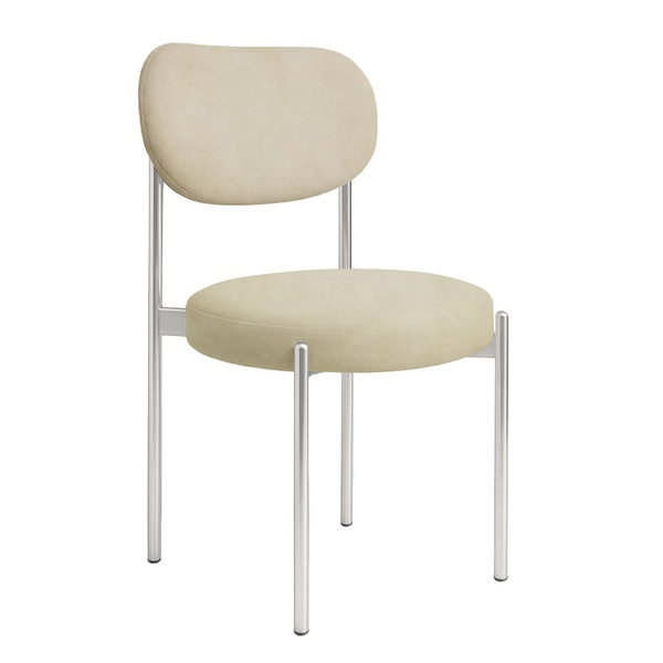 Стул "Марсель" серебряный, миндальный латте бархат