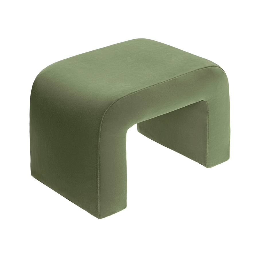 Чехол пуфик "Боу" мини | светло-зеленый бархат - Фото миниатюра 1