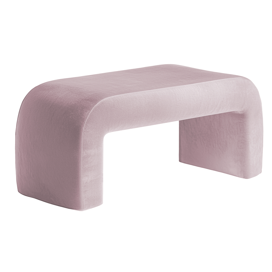 Чехол пуфик "Боу" макс | бледно-розовый бархат - Фото миниатюра 1