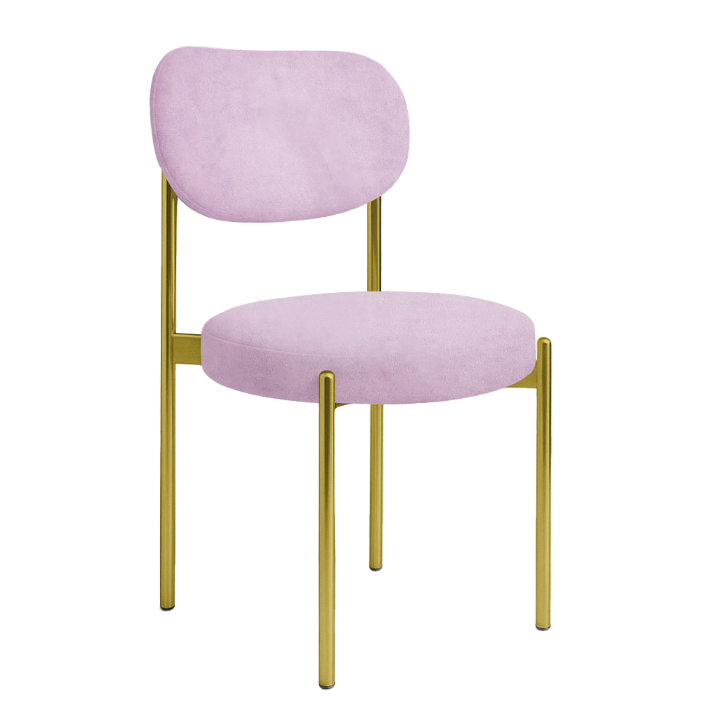 Стул "Марсель" золотой, сиреневая дымка бархат - Фото миниатюра 1