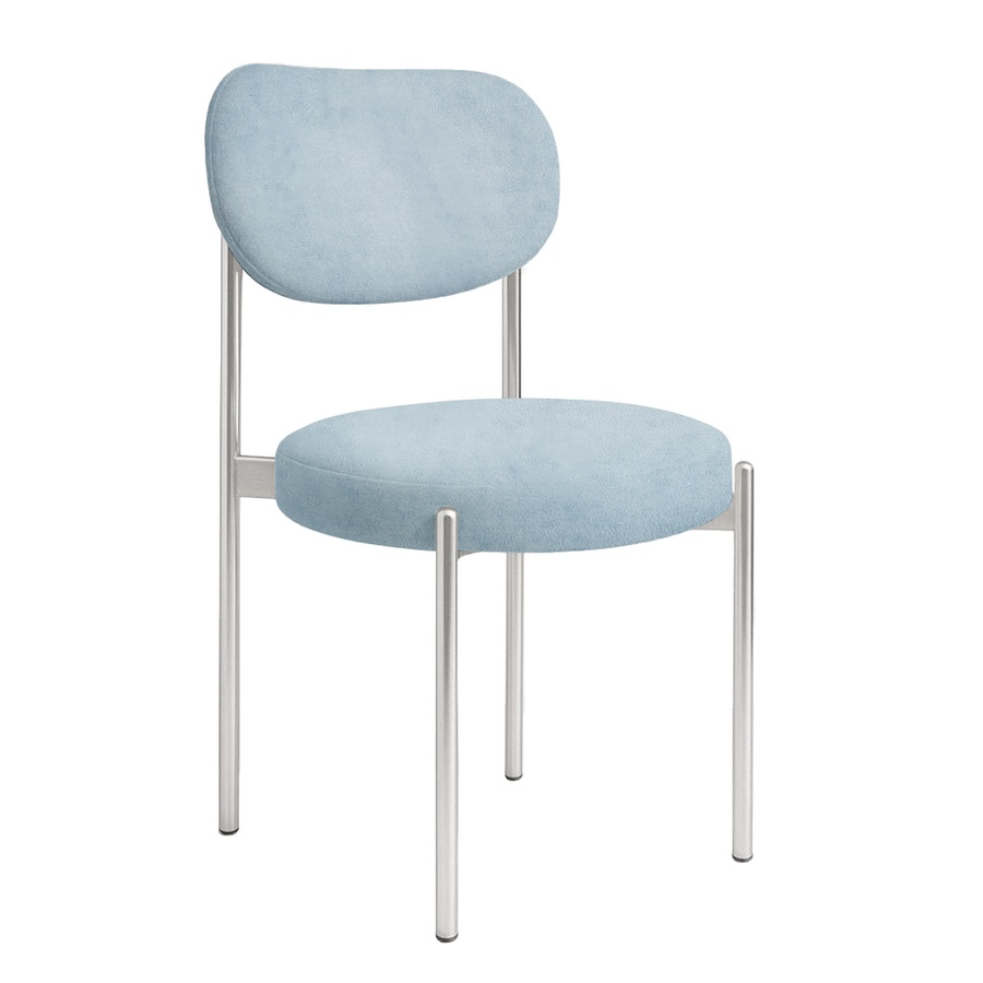 Стул "Марсель" серебряный, аквамарин бархат - Фото миниатюра 1