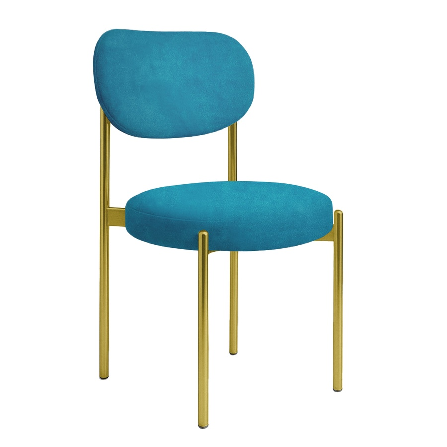 Стул "Марсель" золотой, тихий океан бархат - Фото миниатюра 1