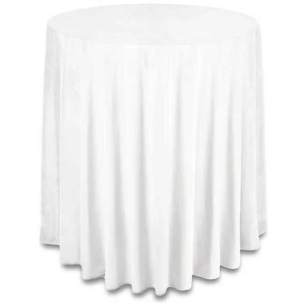Скатерть бархат "Бета" ледяной белый для коктейльного стола