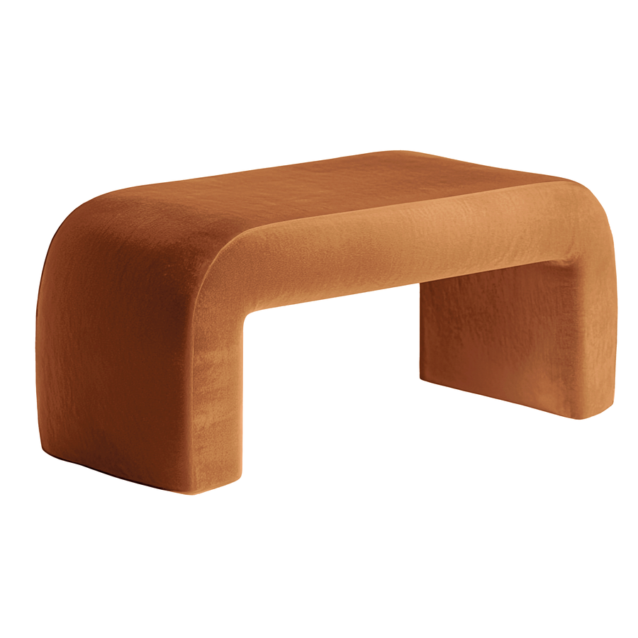 Чехол пуфик "Боу" макс рыжая лиса бархат - Фото миниатюра 1