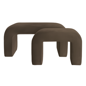 Набор пуфов "Боу" | шоколадный бархат