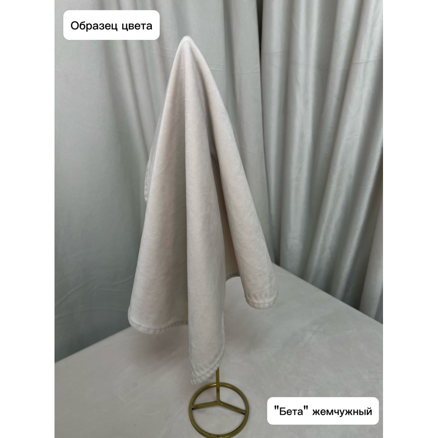 Пуфик "Рюфик" жемчужный бархат - Фото миниатюра 3