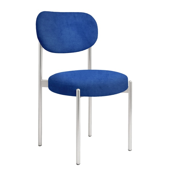 Стул "Марсель" серебряный, синий Ван Гога бархат