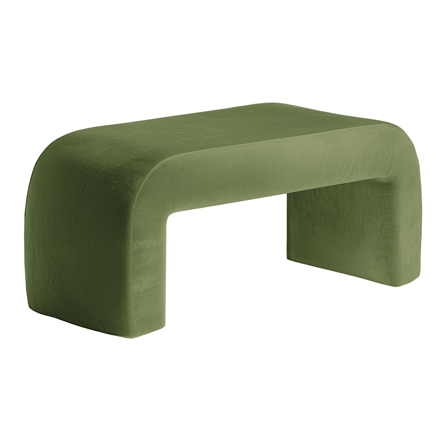 Чехол пуфик "Боу" макс зеленый чай бархат - Фото миниатюра 1