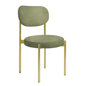 Стул "Марсель" золотой, светло-зеленый бархат