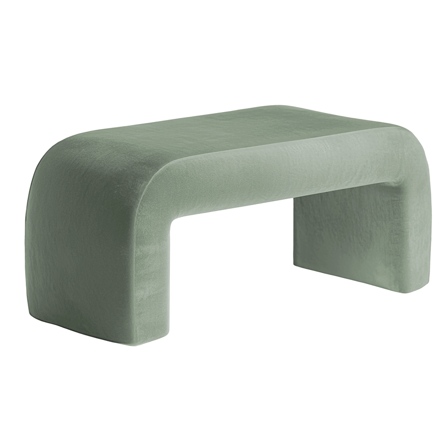 Чехол пуфик "Боу" макс | шалфей бархат - Фото миниатюра 1