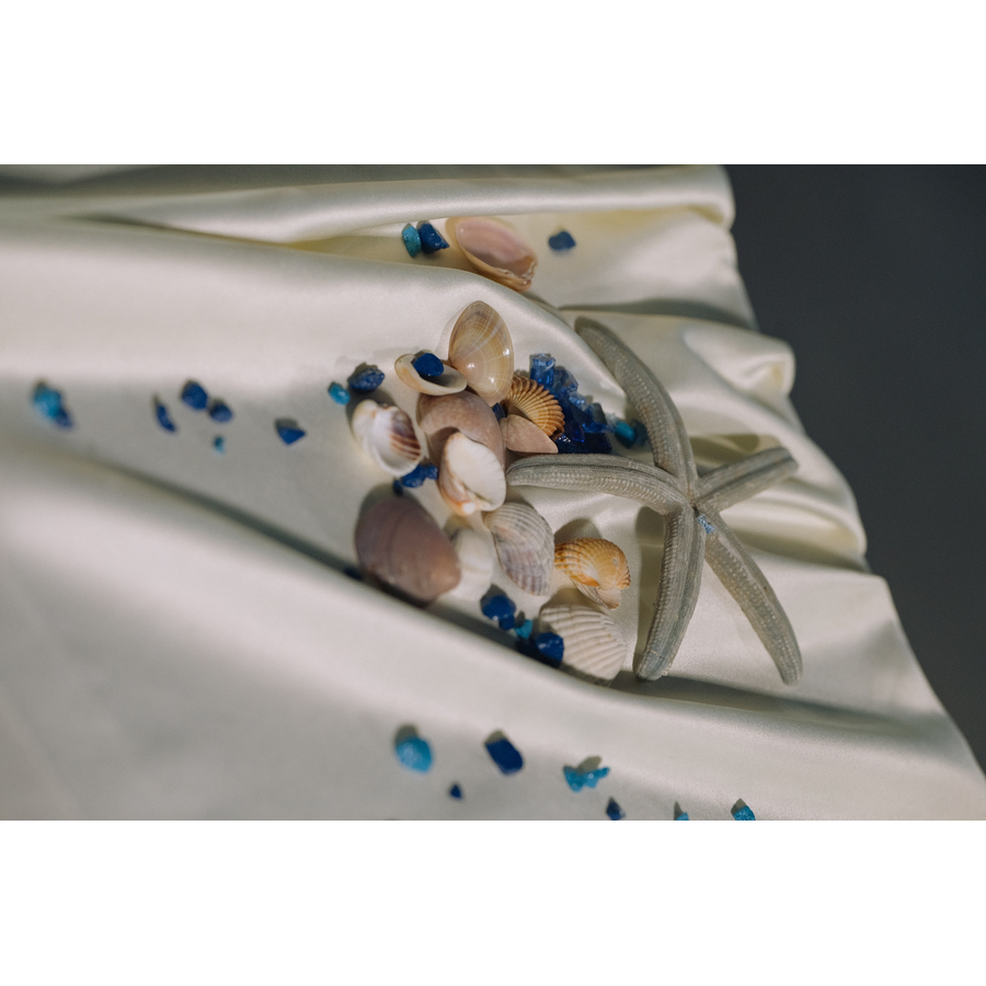 Скатерть "Шелк" айвори круглая - Фото миниатюра 3