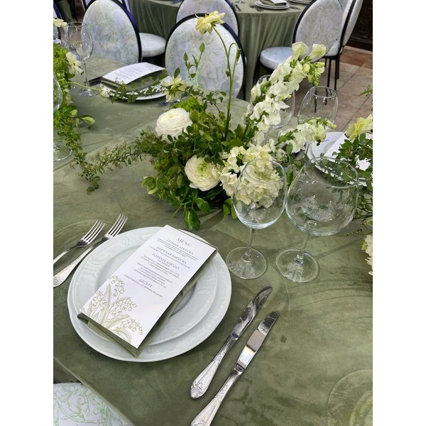 Скатерть бархатная "Бета+" светло-зеленая прямоугольная