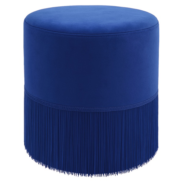 Пуфик "Фуфик" с бахромой мини синий Ван Гога бархат