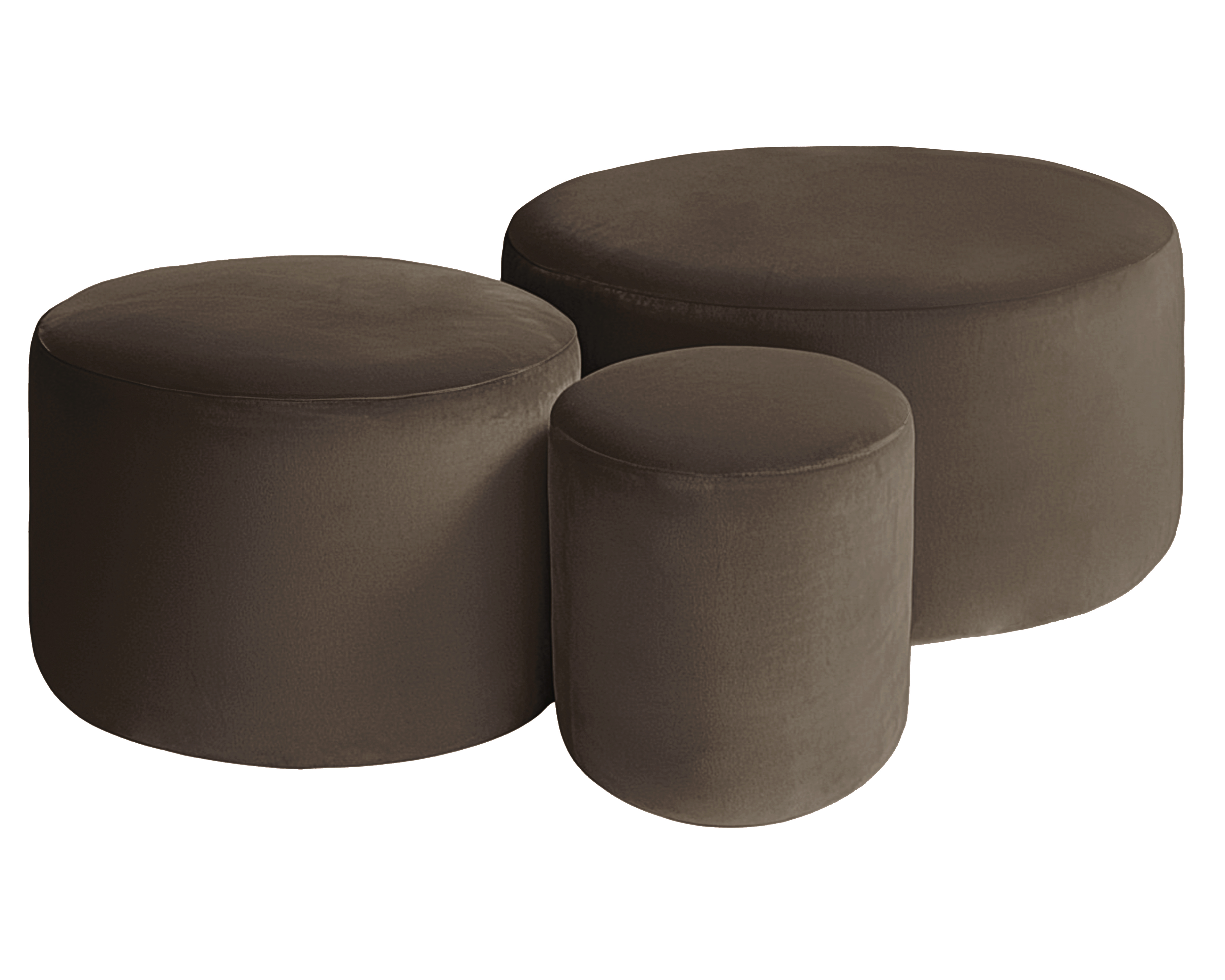 Набор пуфов "Фуфик" | шоколадный бархат