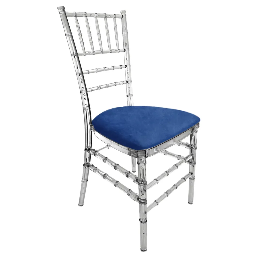 Стул "Тиффани" прозрачный, синий Ван Гога бархат - Фото миниатюра 1