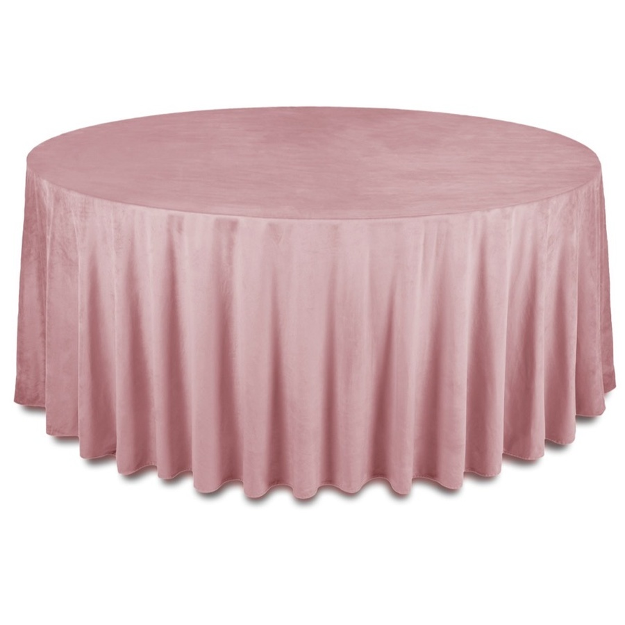 Скатерть бархатная "Бета" розовая сакура круглая - Фото миниатюра 1