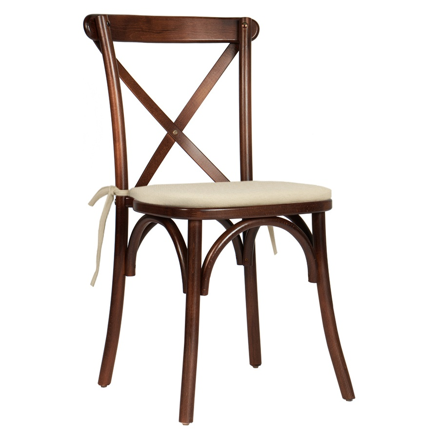 Стул "Кроссбэк" старинный орех, подушка мягкая овсяное молоко - Фото миниатюра 1