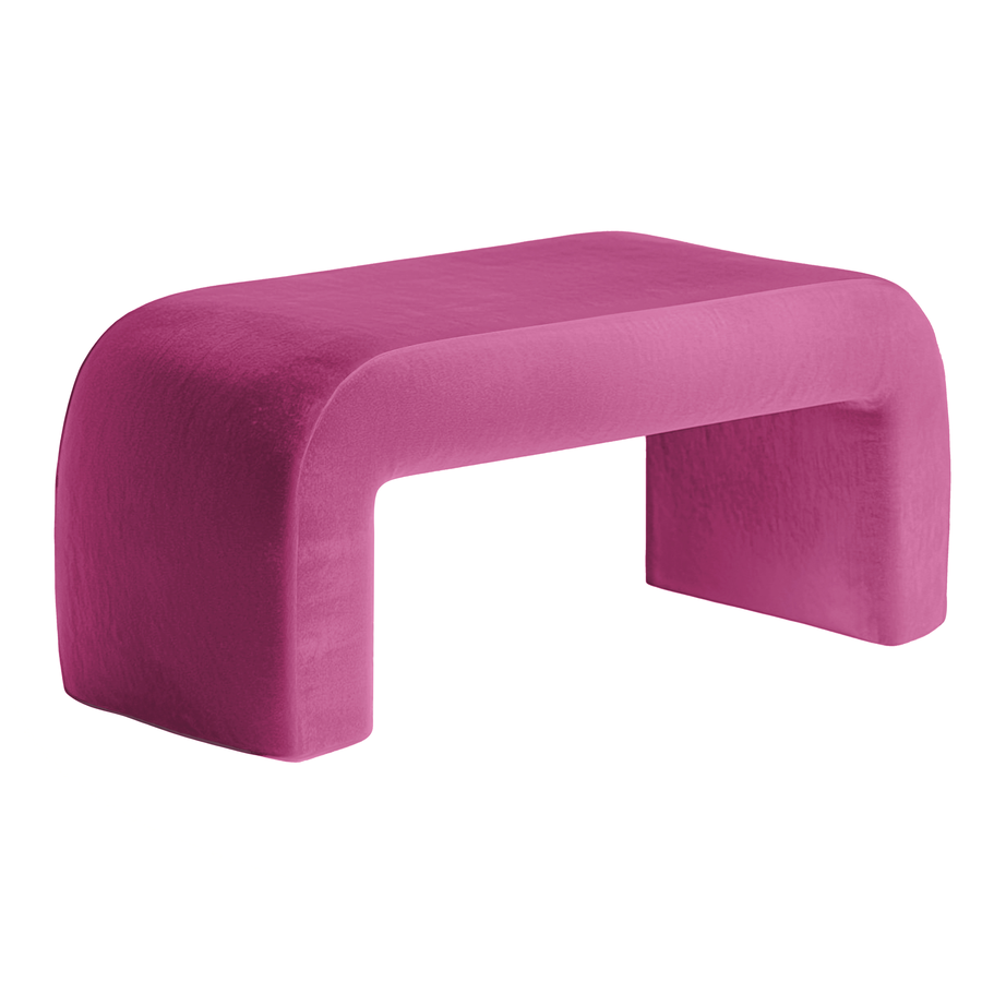 Чехол пуфик "Боу" макс малиновый бархат - Фото миниатюра 1