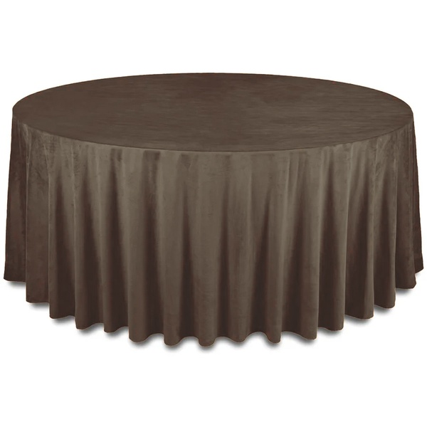 Скатерть бархатная "Бета" шоколадная круглая 