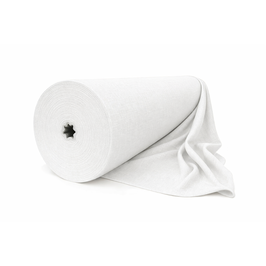 Рулон лен фактурный (имитация) белый - Фото основное 1