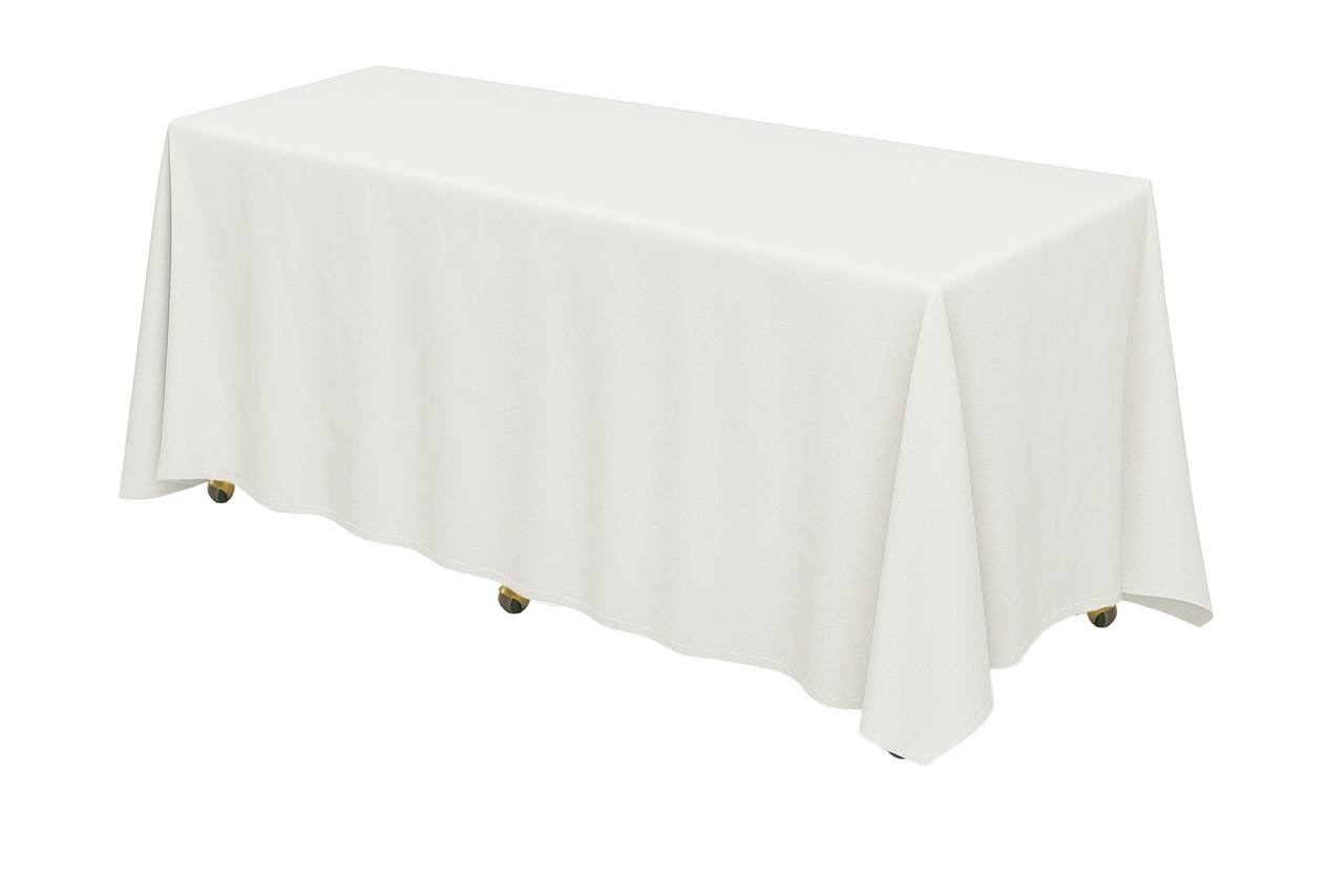 Скатерть бархатная "Бета" жемчужная прямоугольная для стола для торта "Мани" - Фото миниатюра 1
