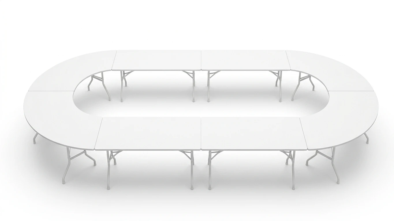 Банкетный стол "Вольф" овал белый малый
