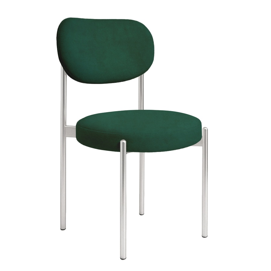 Стул "Марсель" серебряный, зеленый малахит бархат - Фото миниатюра 1