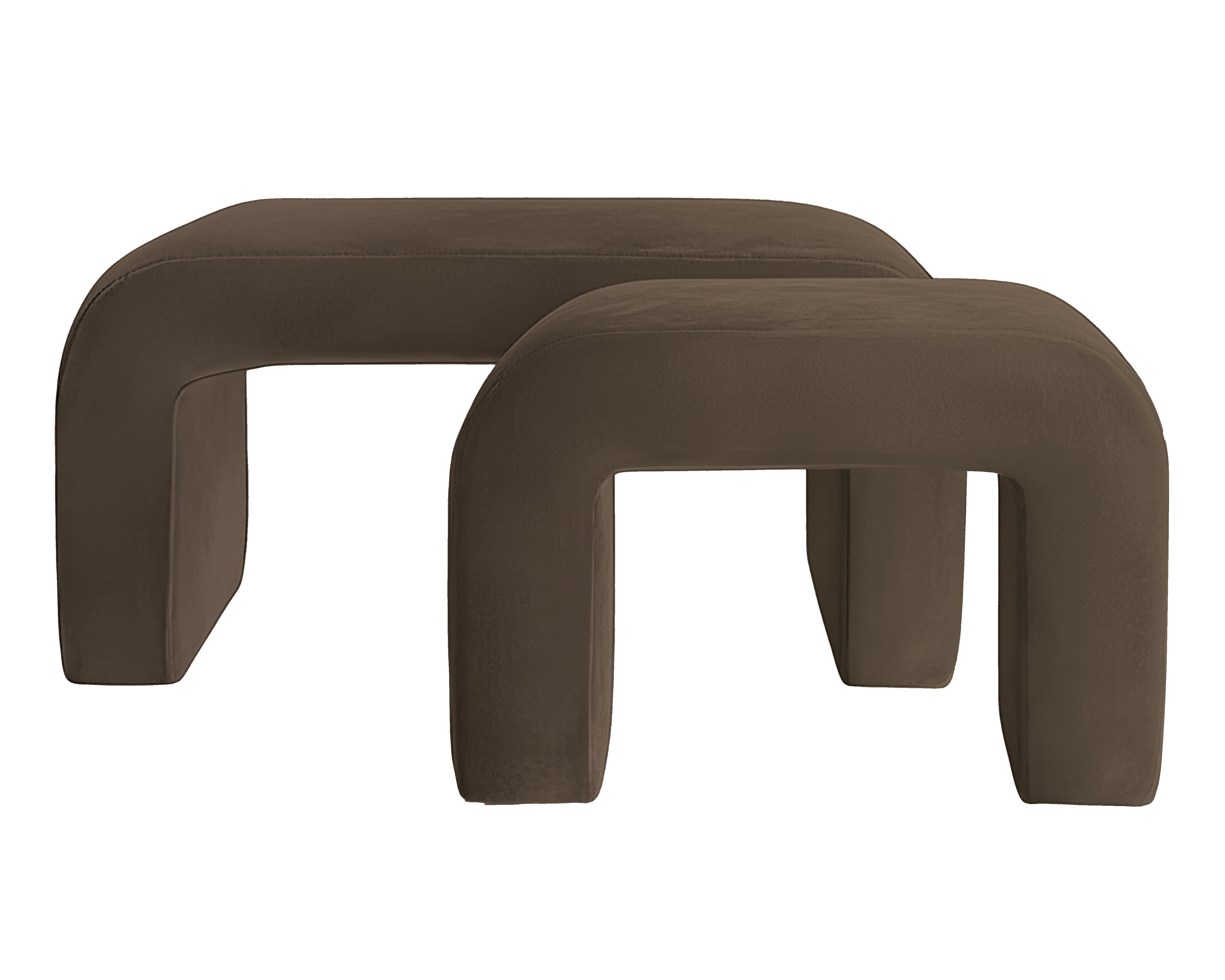 Набор пуфов "Боу" | шоколадный бархат