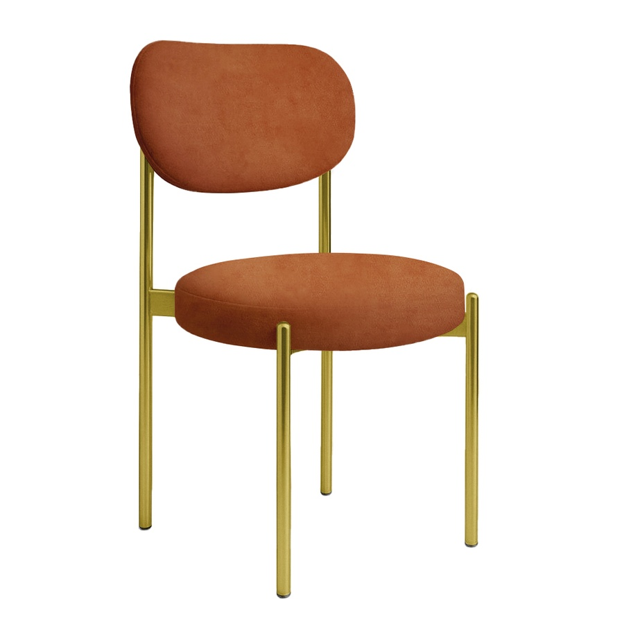 Стул "Марсель" золотой, рыжая лиса бархат - Фото миниатюра 1