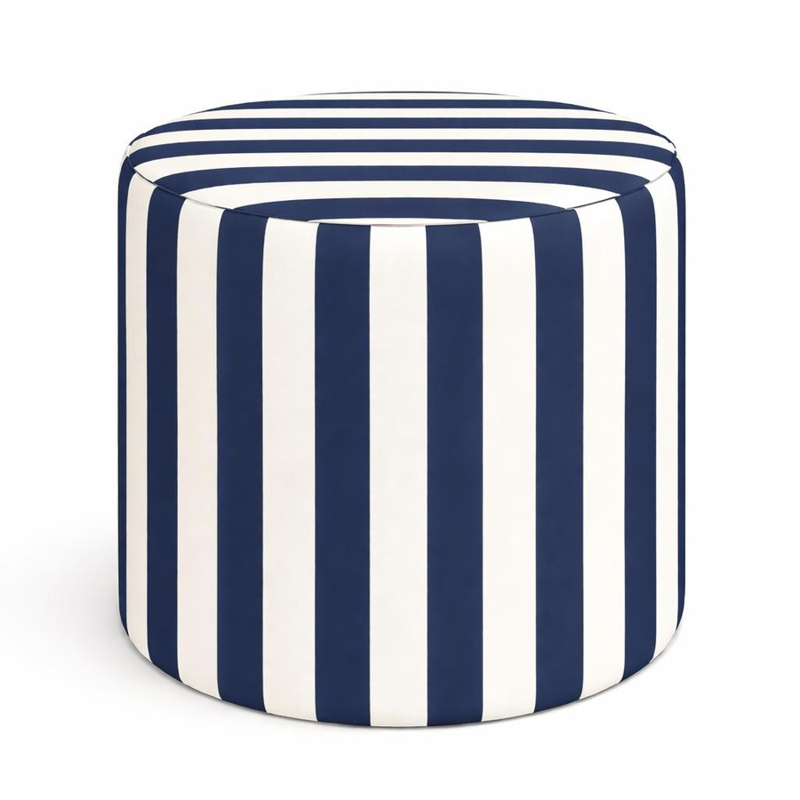 Пуфик "Лайн" мини синяя полоска - Фото миниатюра 1