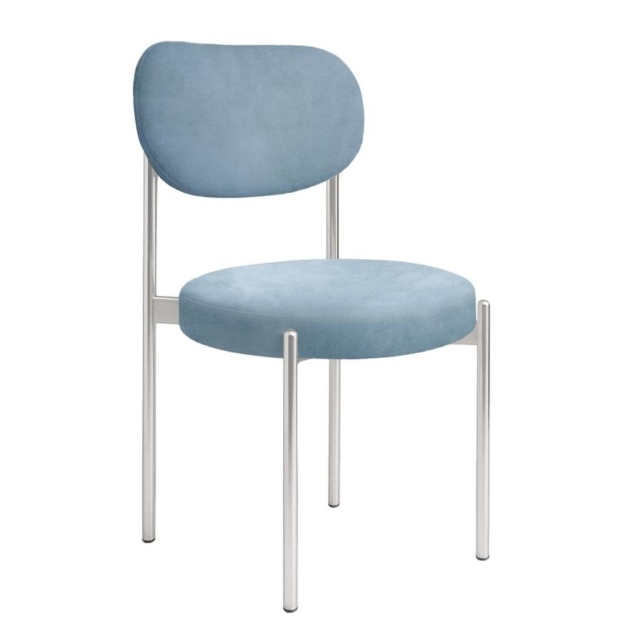 Стул "Марсель" серебряный, голубой сапфир бархат - Фото миниатюра 1