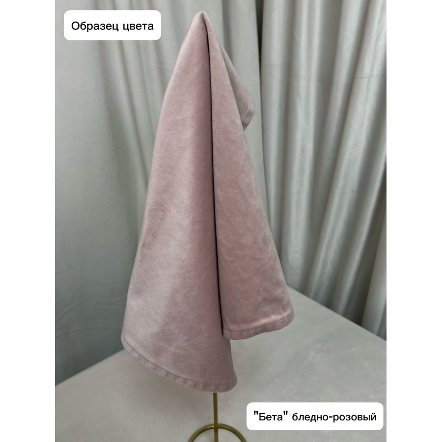 Пуфик "Квадро" | бледно-розовый бархат - Фото миниатюра 4