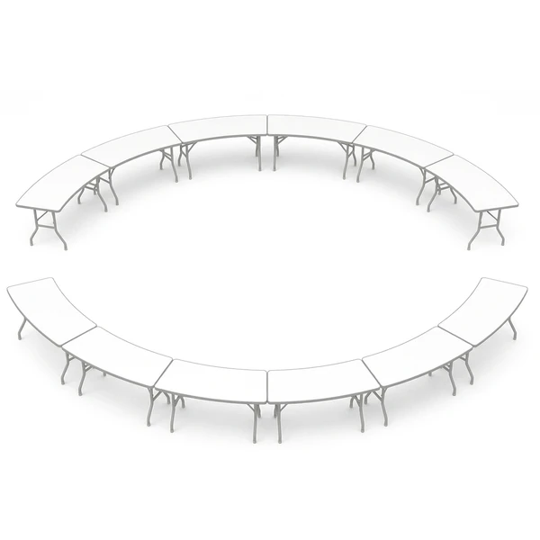 Банкетный стол "Вольф" волна 12 частей белый 